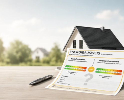 Energieausweis nach GEG mit Vergleich von Bedarfsausweis und Verbrauchsausweis für ein Wohngebäude im Raum Freiburg